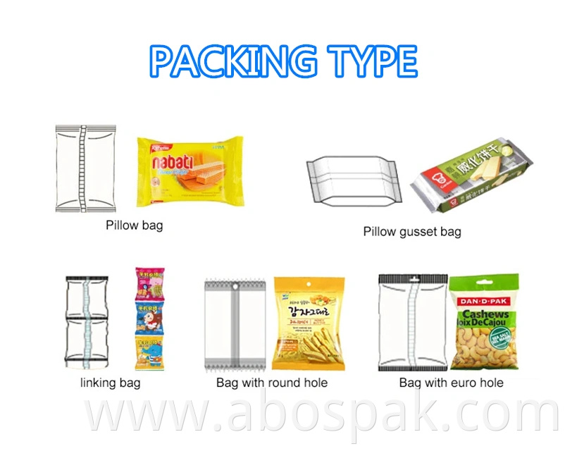 Cream Cracker/ Butter Cookie/ Vanilla Biscuit/ Wafer/ Puff Pillow Flow Multi-Function Packing Packaging Machine with Tray